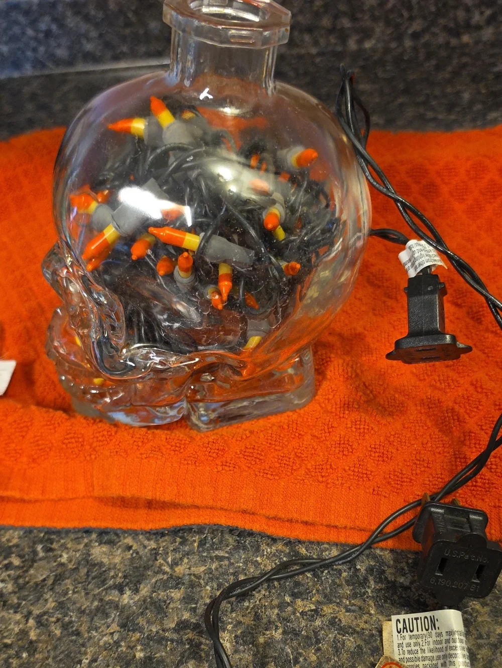 Light Up Glass Skull